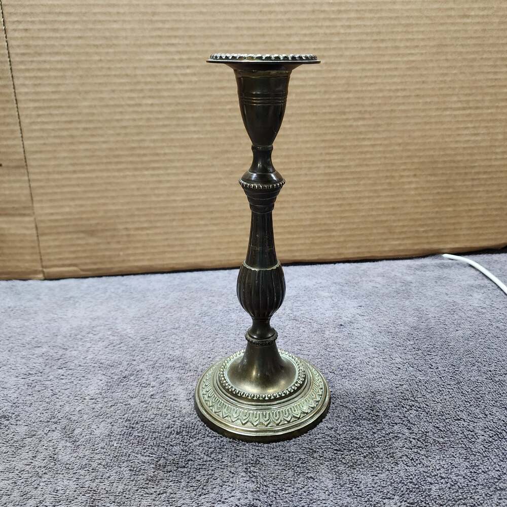 10 inch ornate Brass Candlestick b55